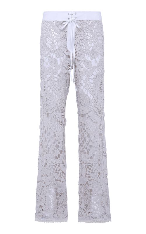 Leane Crocheted Lace Straight-Leg Pants