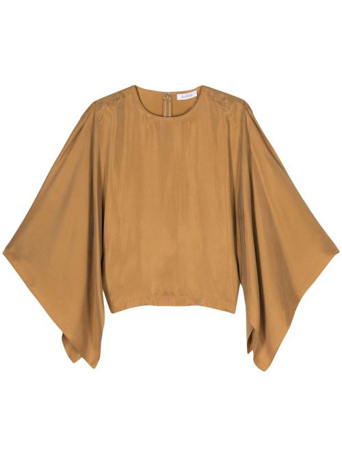 Wide open-sleeves blouse - Neutrals