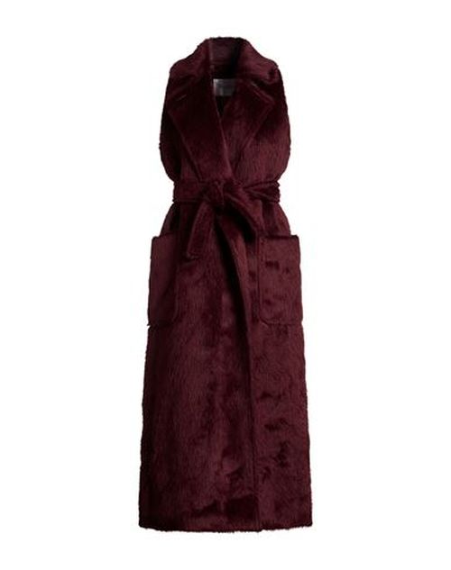 Woman Coat Plum Size 6 Alpaca wool, Virgin Wool
