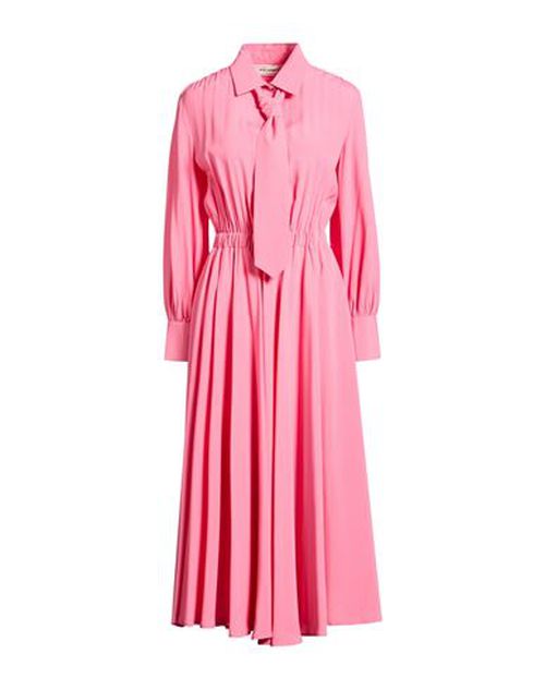 Woman Maxi dress Pink Size 6 Acetate, Silk