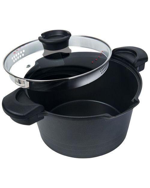 Masterpan Nonstick 5Qt Stock/Pasta Pot With Glass Lid Strainer