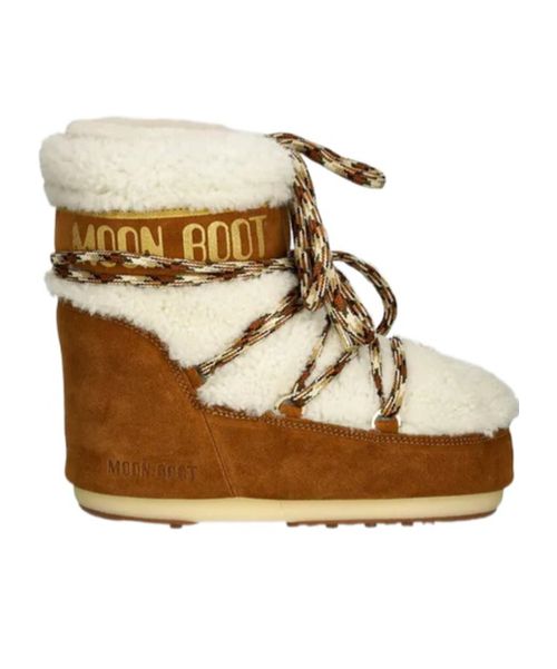 Shearling lace-up boots