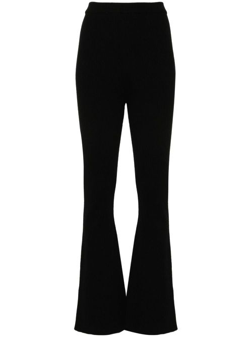 Ribbed flared trousers - Black