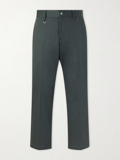 Straight-Leg Twill Trousers - Men - Green