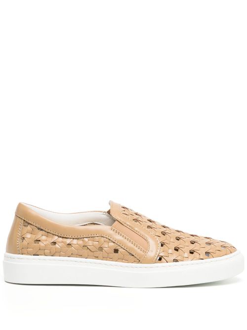 Perforated low-top sneakers - Brown