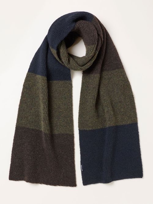 FatFace Navy Leo Colour Block Scarf
