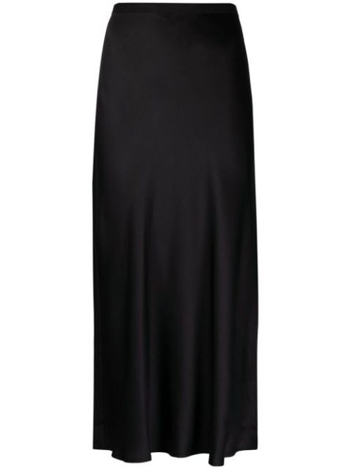 Bar fluted silk skirt