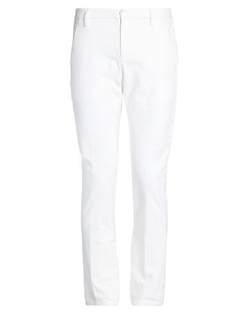 Man Pants White Size 30 Cotton, Elastane