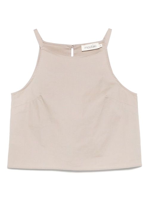 Stretch-cotton tank top - Neutrals