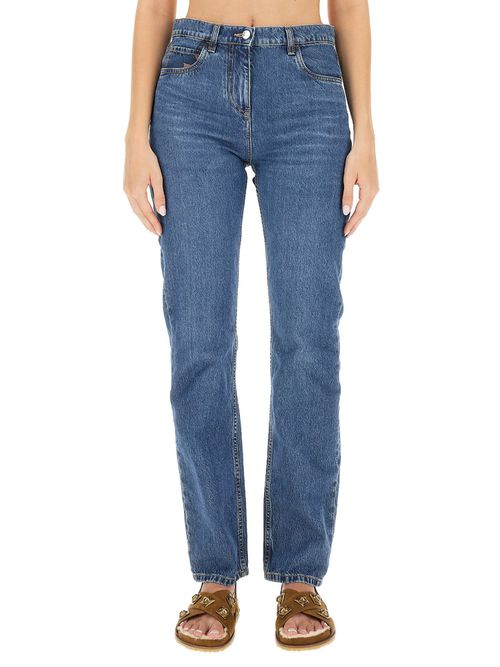Jeans With Logo Embroidery