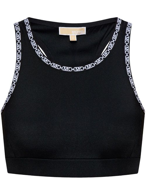 Logo-tape sports bra - Black