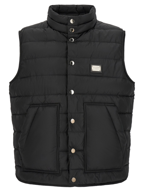 Quilted Padded Vest — Black