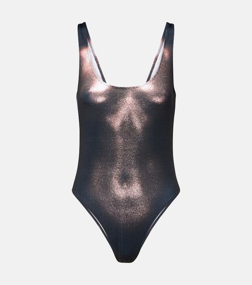 Trompe l'oeil jersey bodysuit