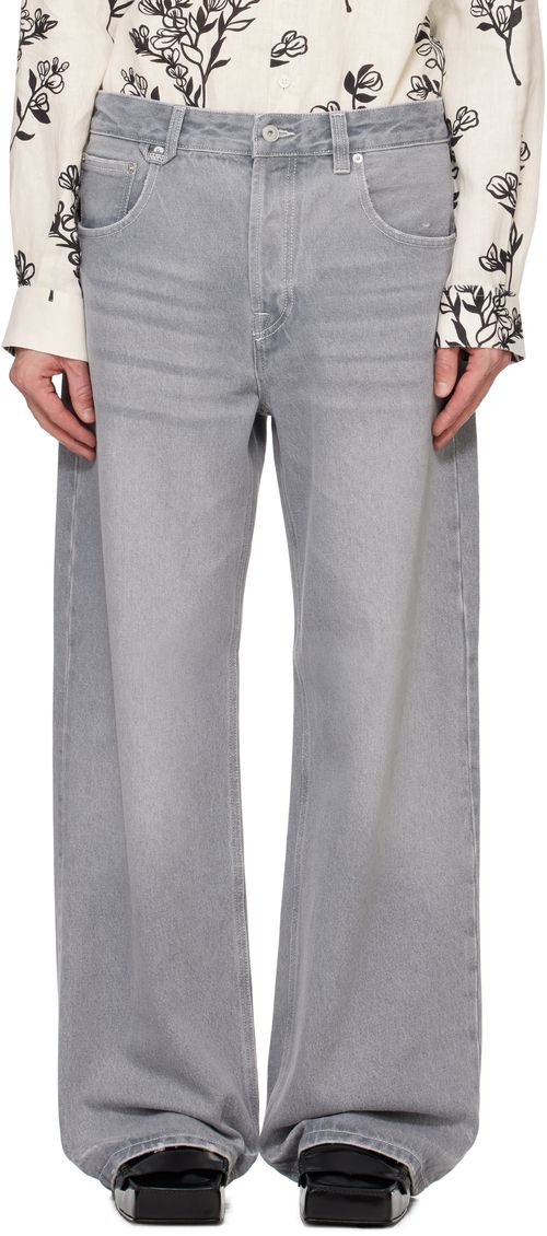 JACQUEMUS La Casaコレクション グレー Le de-Nîmes large ジーンズ