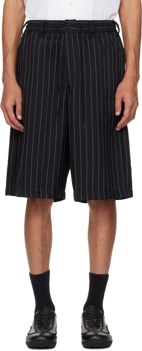 Black Pinstripe Sport Uniform Shorts