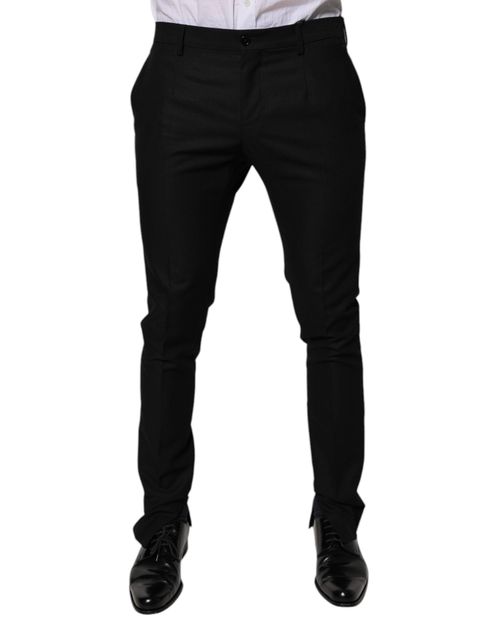 Virgin Wool Trousers — Black