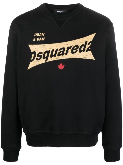 Logo-print cotton sweatshirt - Black