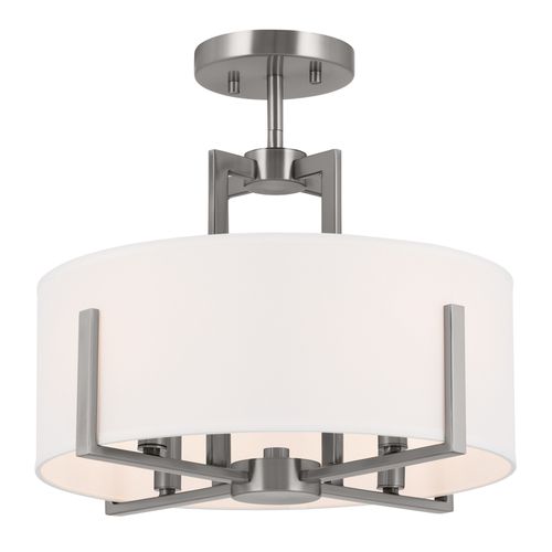 Classic Pewter Four Light Semi Flush Mount from the Malen Collection