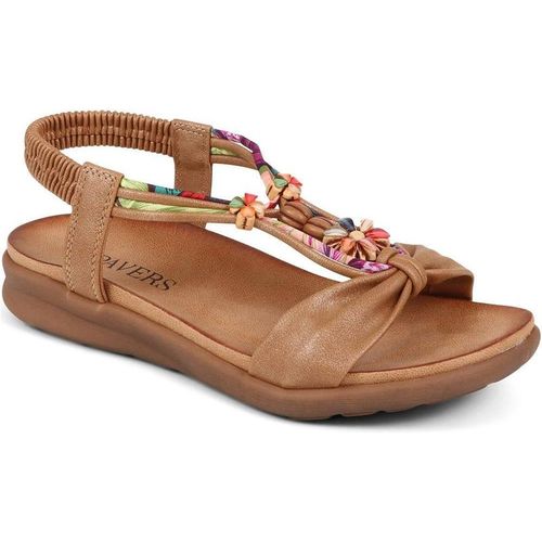 Pavers Women's Embellished Flat Sandals in Brown