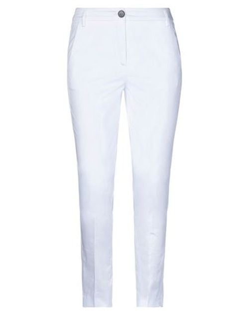 Woman Pants White Size 8 Cotton, Elastane