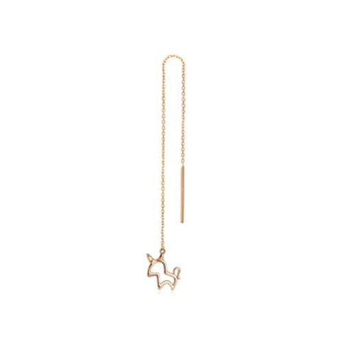 18K Rose Gold Unicorn Single Earring