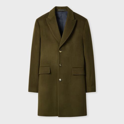 Khaki Wool-Cashmere Epsom Coat Green