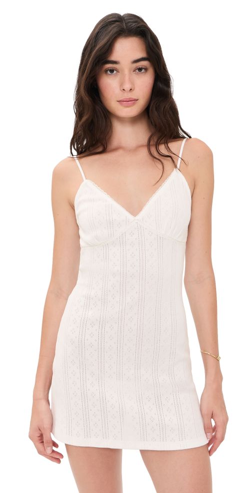 The Pointelle Mini Dress White001