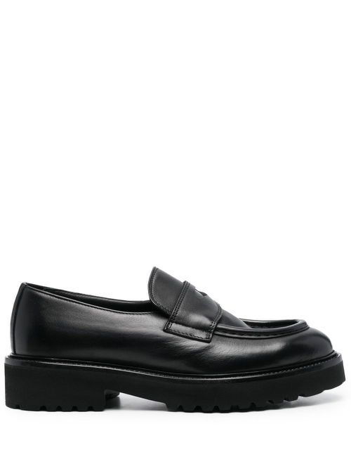 Ridged-sole detail loafers - Black