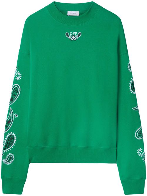 Arrow bandana-embroidered cotton sweatshirt - Green