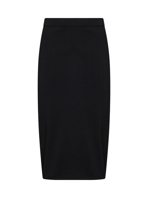 Stretch Knit Pencil Skirt — Black