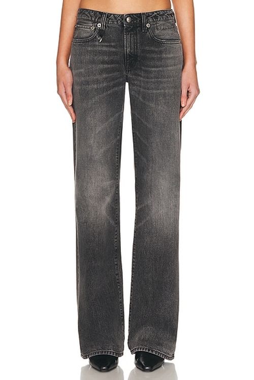 R13 Effie Low Rise Straight Leg in Polaris Black - Black. 26 also , 27, 28