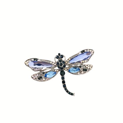 TEMU Brooch Pin – & Purple Rhinestone Insect Jewelry For Women, Intricate With Green Accents, Scarves, Bags, Or Clothing Accessories, Clothing
