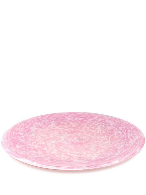 Macchia Murano glass large tray - Pink