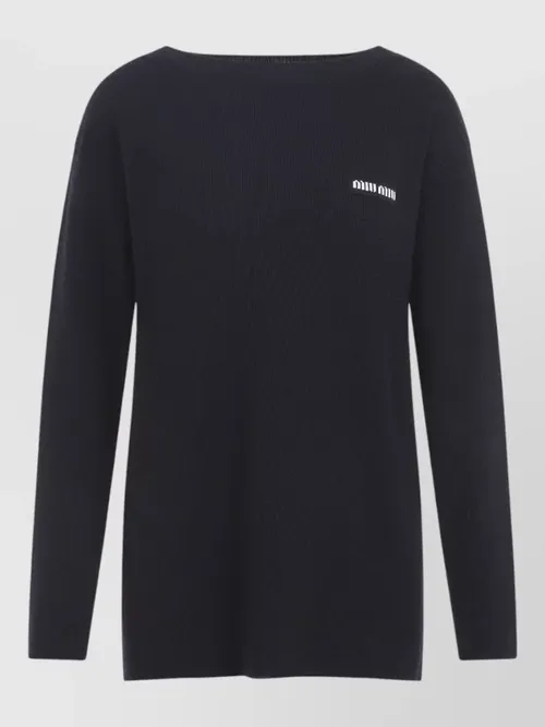 Miu Miu - boat neck wool sweater relaxed silhouette