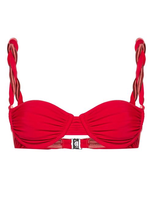 Chunky Rope underwire bikini top - Red