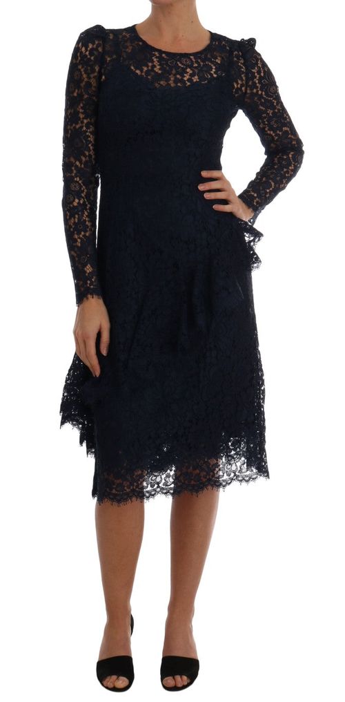 Floral Lace Dress — Black