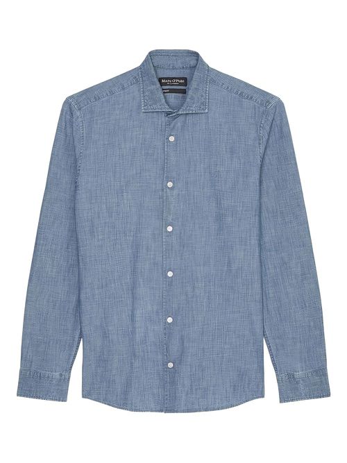 Button-up chambray shirt - Blue