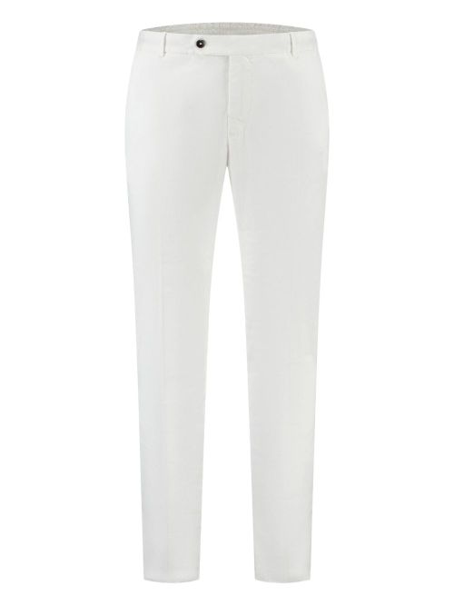 Button-fastening trousers - White