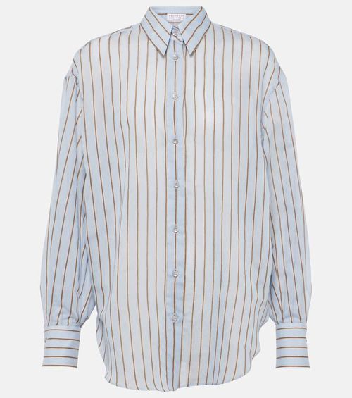 Cotton-blend lamé shirt