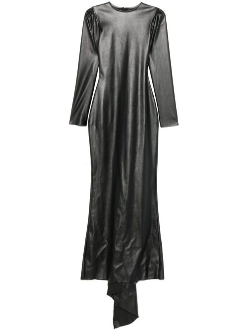 X Lia Aram faux-leather maxi dress - Black