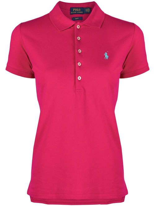 Pony logo-embroidered polo shirt - Pink