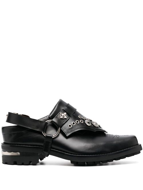 Studded 40mm leather loafers - Black