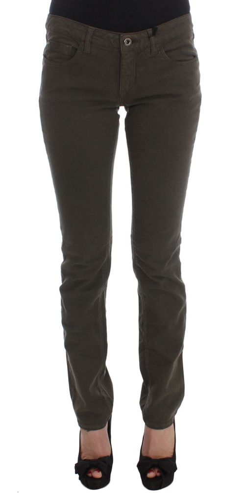 Cotton Blend Slim Fit Jeans — Green