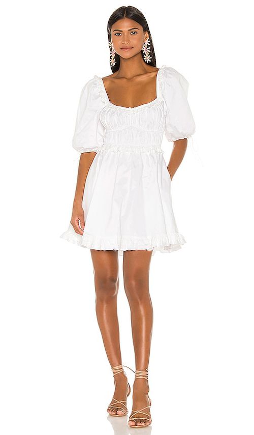 For Love & Lemons MINIKLEID JACKSON in White. Größe XS. Also in L