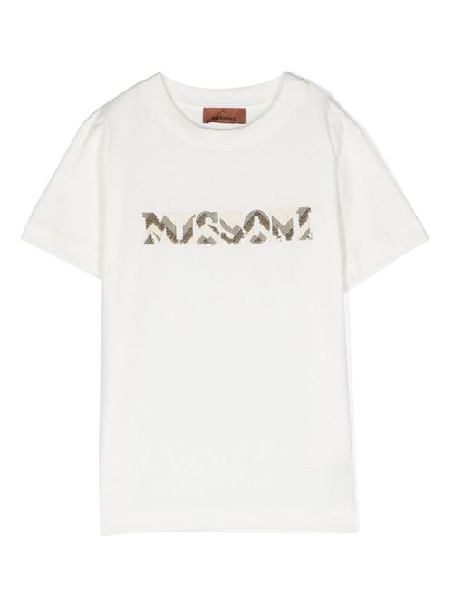 Logo-embroidered cotton T-shirt - White