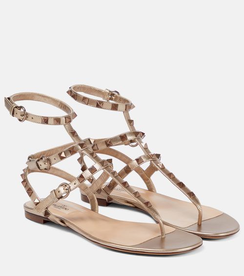 VLogo leather thong sandals