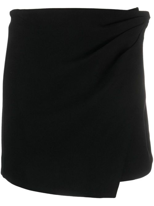 Crystal-embellished asymmetric miniskirt - Black