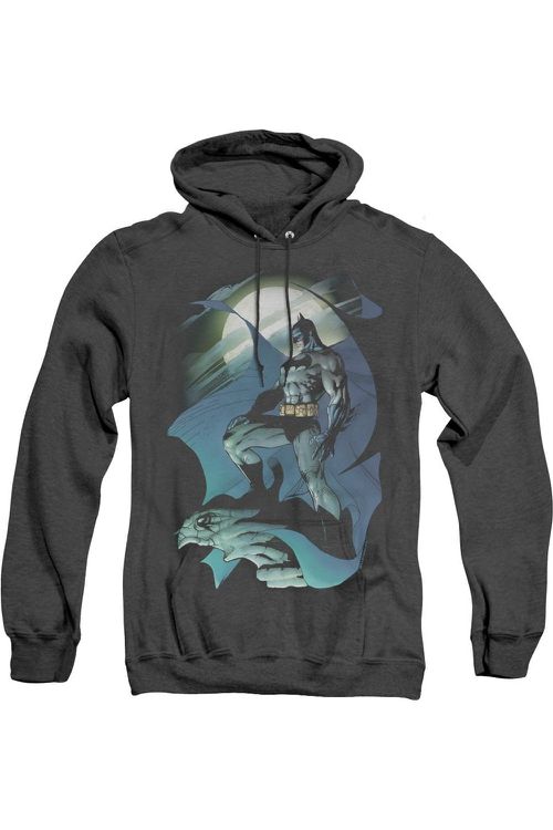 Batman Glow Of The Moon Adult Heather Hoodie / Hooded Sweatshirt