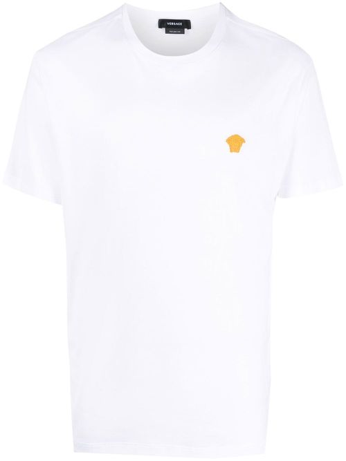 Medusa head embroidered T-shirt - White