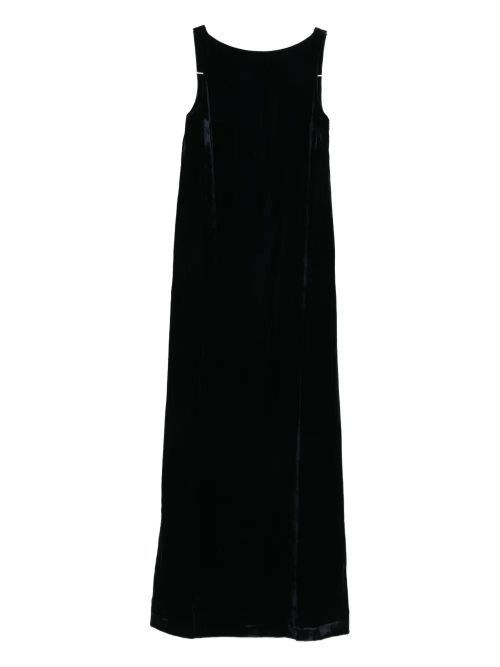 Sleeveless Velvet Maxi Dress — Navy
